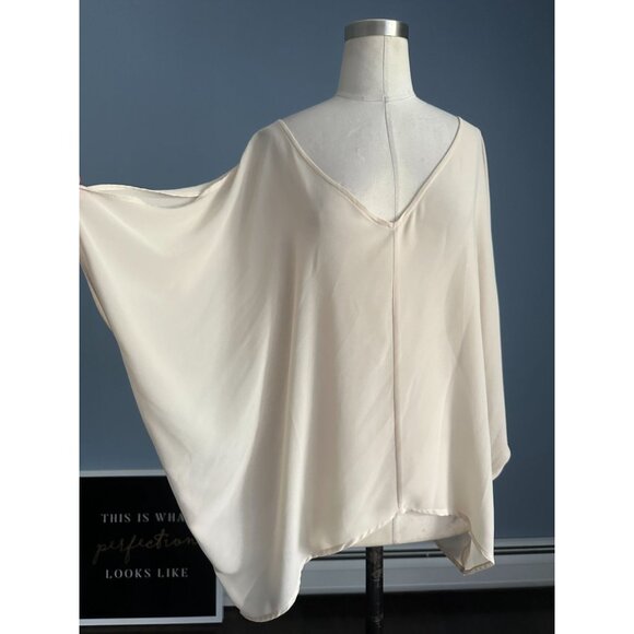 NAKED ZEBRA beige Sheer split sleeve Dolman Sleeve Top. Gently used. MED - Picture 2 of 6